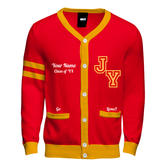 Striped Name Grad Year Go Lions Alumni Cardigan