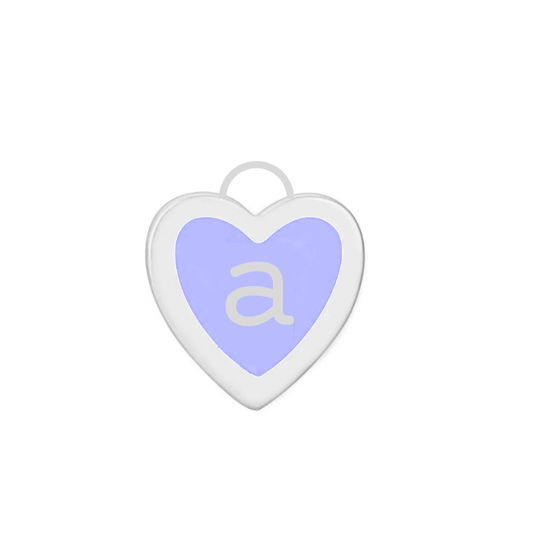 Periwinkle Enamel Heart Disc Charm