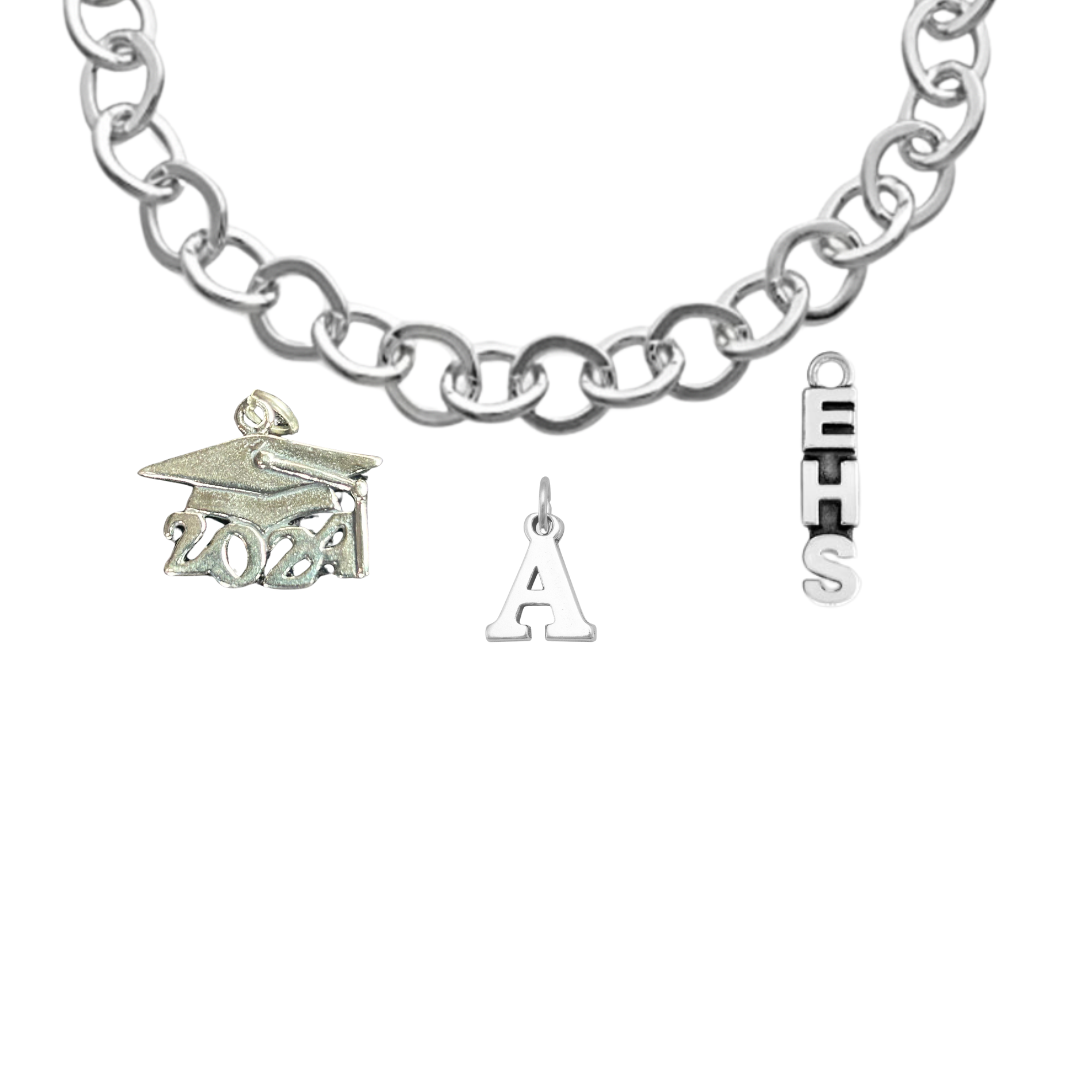 Grad Cap Charm Bracelet