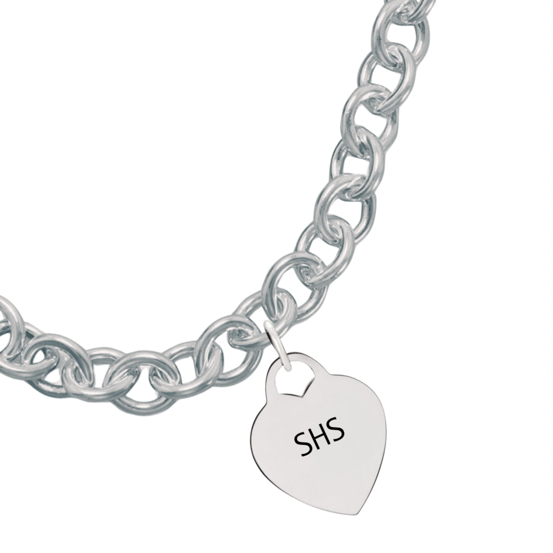 Heart High School Abbreviation Charm Bracelet