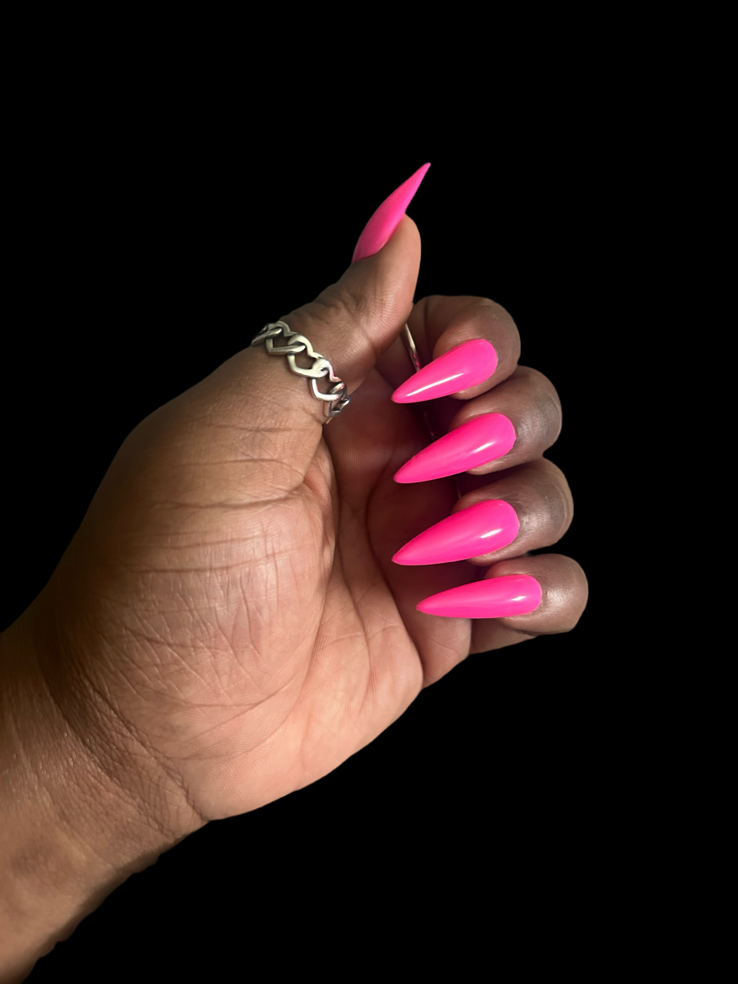 “Hot Pink Abstract" Nail Set