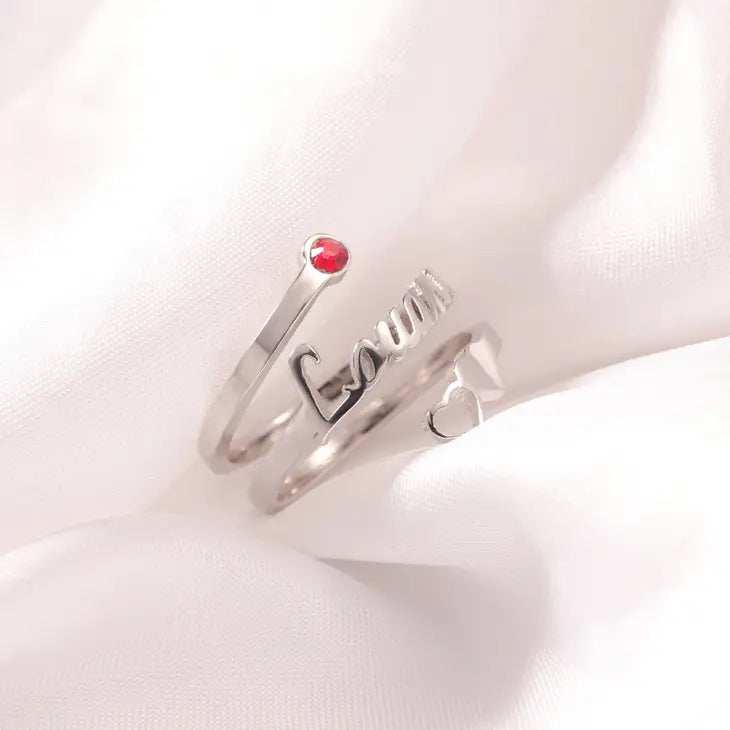 Birthstone Name Ring