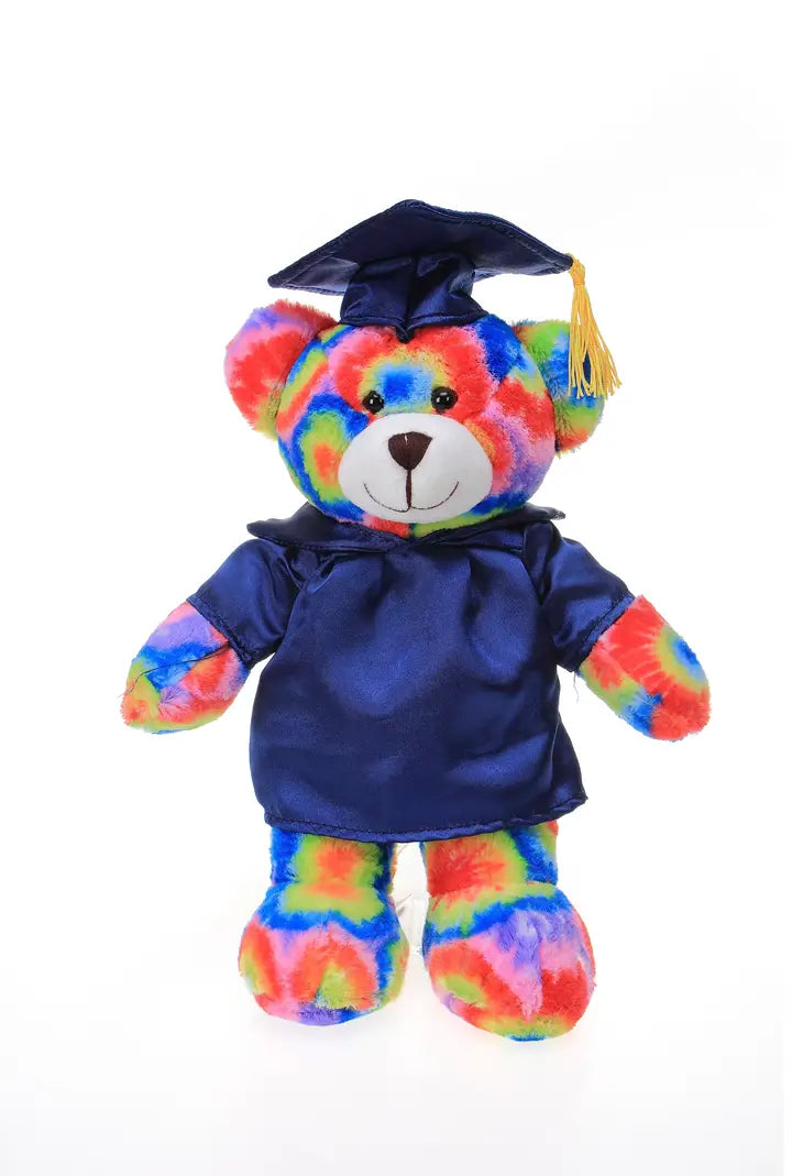 11" Tye Dye Graduation Bear