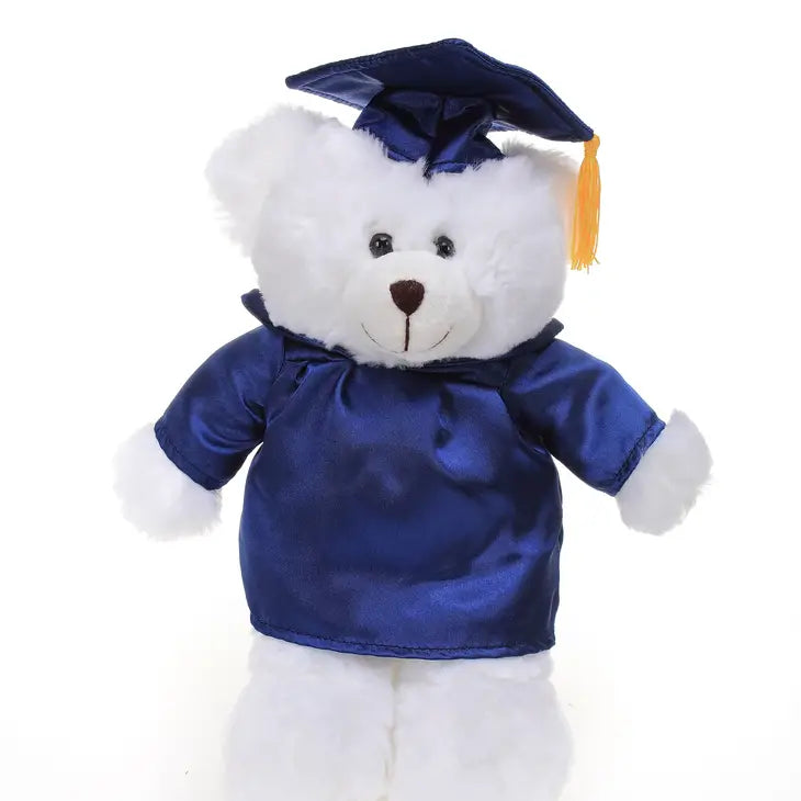 11" White Graduation Bear