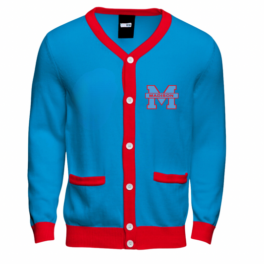 Blue/Red Madison Cardigan