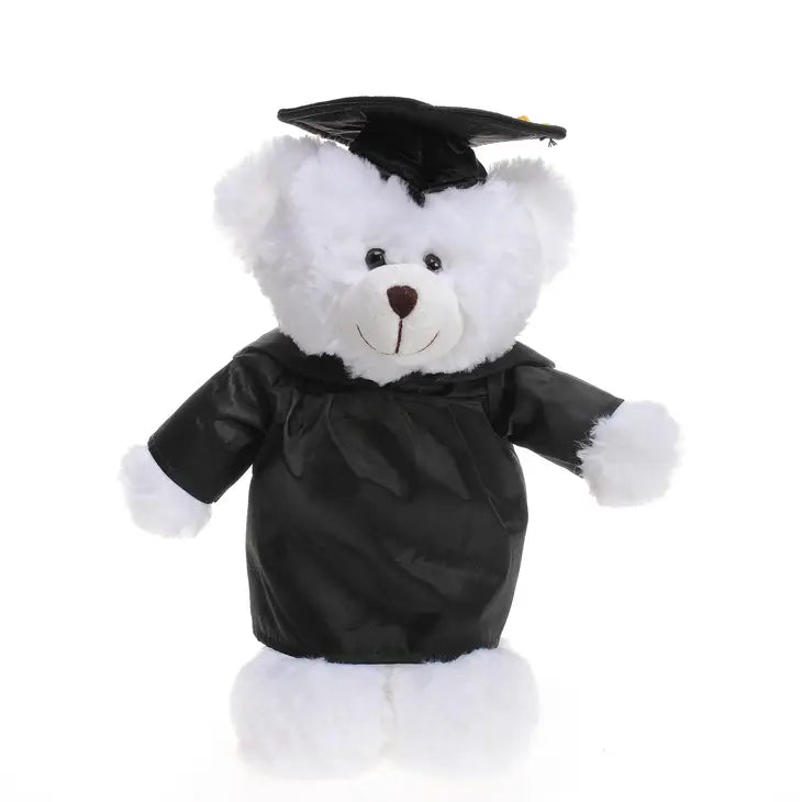 11" White Graduation Bear