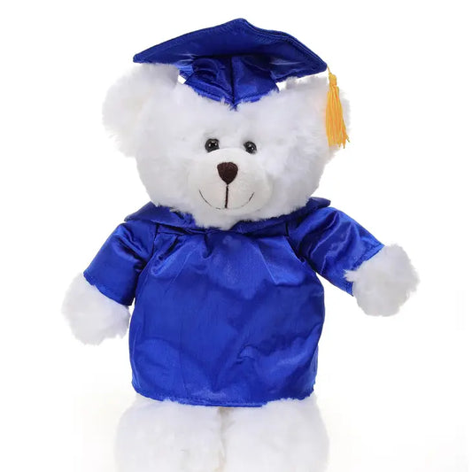 11" White Graduation Bear