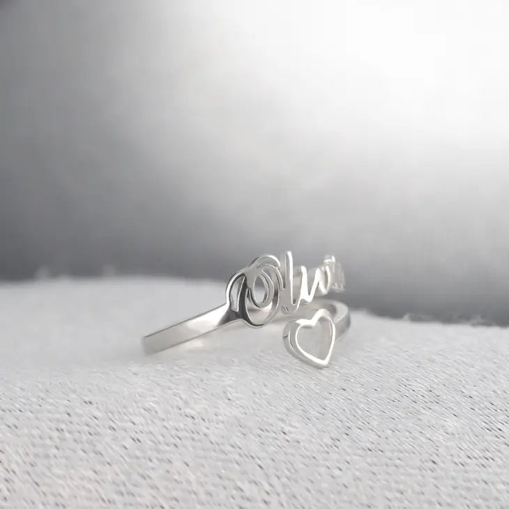 Heart Name Ring