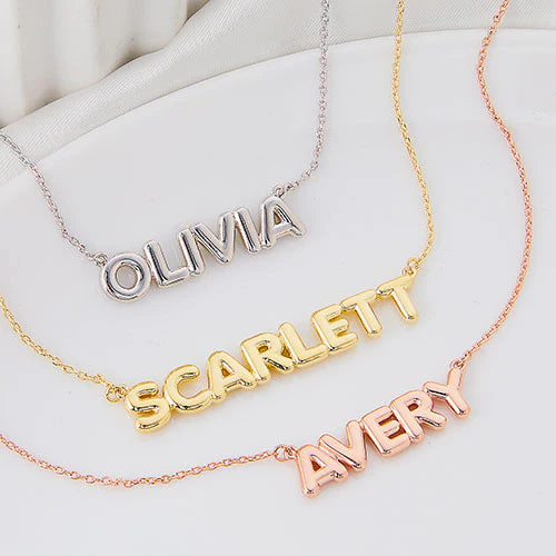 Balloon Letters Name Necklace