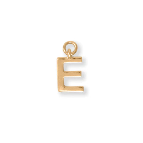 14 Karat Gold Plated Polished "E" Charm