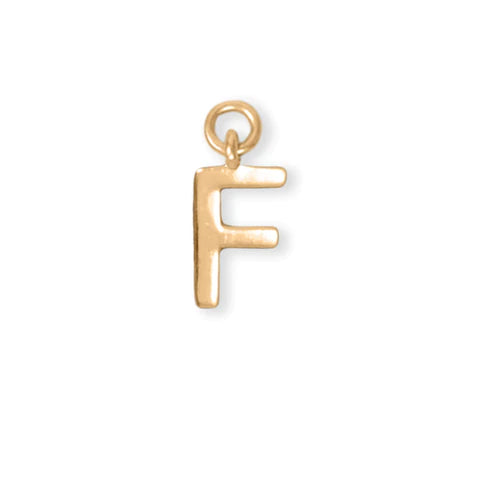 14 Karat Gold Plated Polished "F" Charm