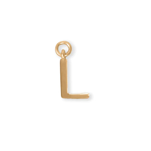 14 Karat Gold Plated Polished "L" Charm