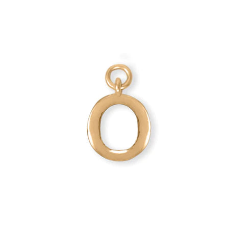 14 Karat Gold Plated Polished "O" Charm