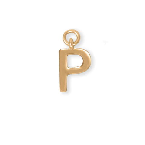 14 Karat Gold Plated Polished "P" Charm