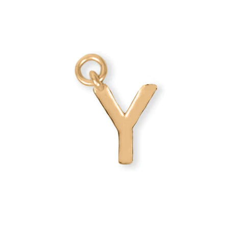 14 Karat Gold Plated Polished "Y" Charm