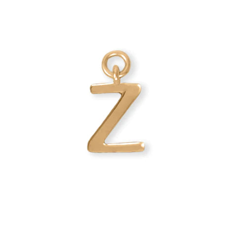 14 Karat Gold Plated Polished "Z" Charm