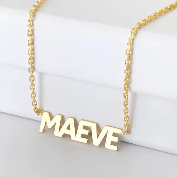 Block Font Name Necklace