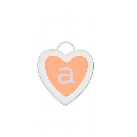 Peach Enamel Heart Disc Charm