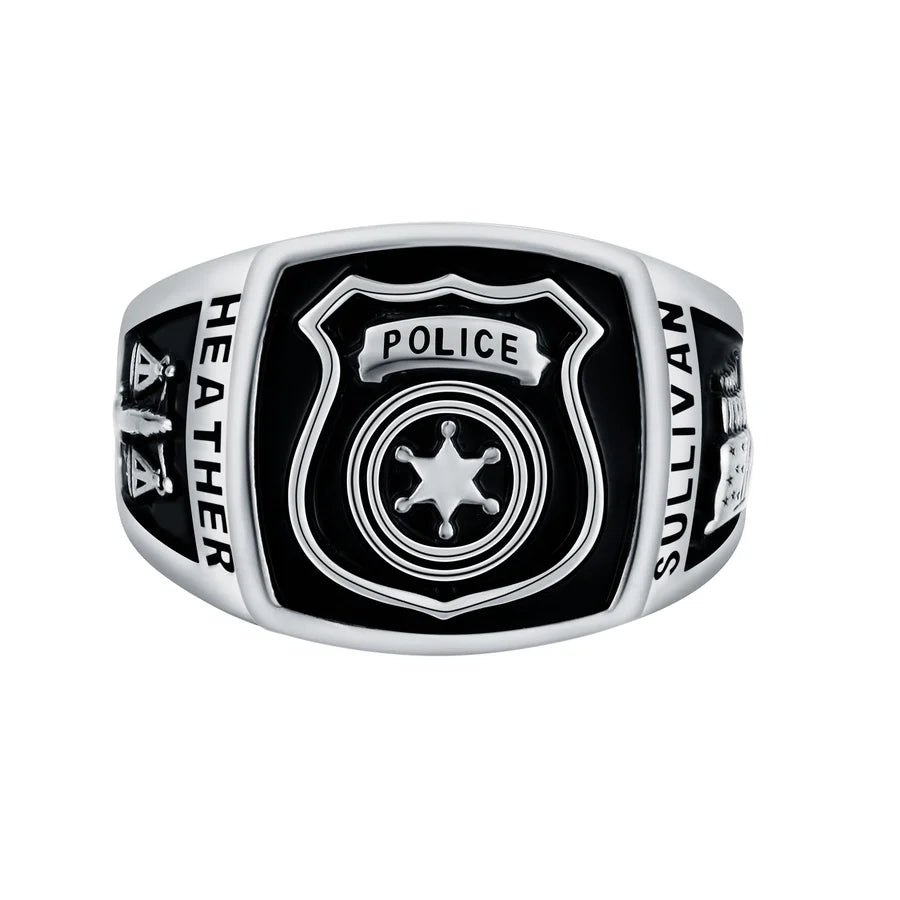 Women's Sterling Silver Police First Responder Ring