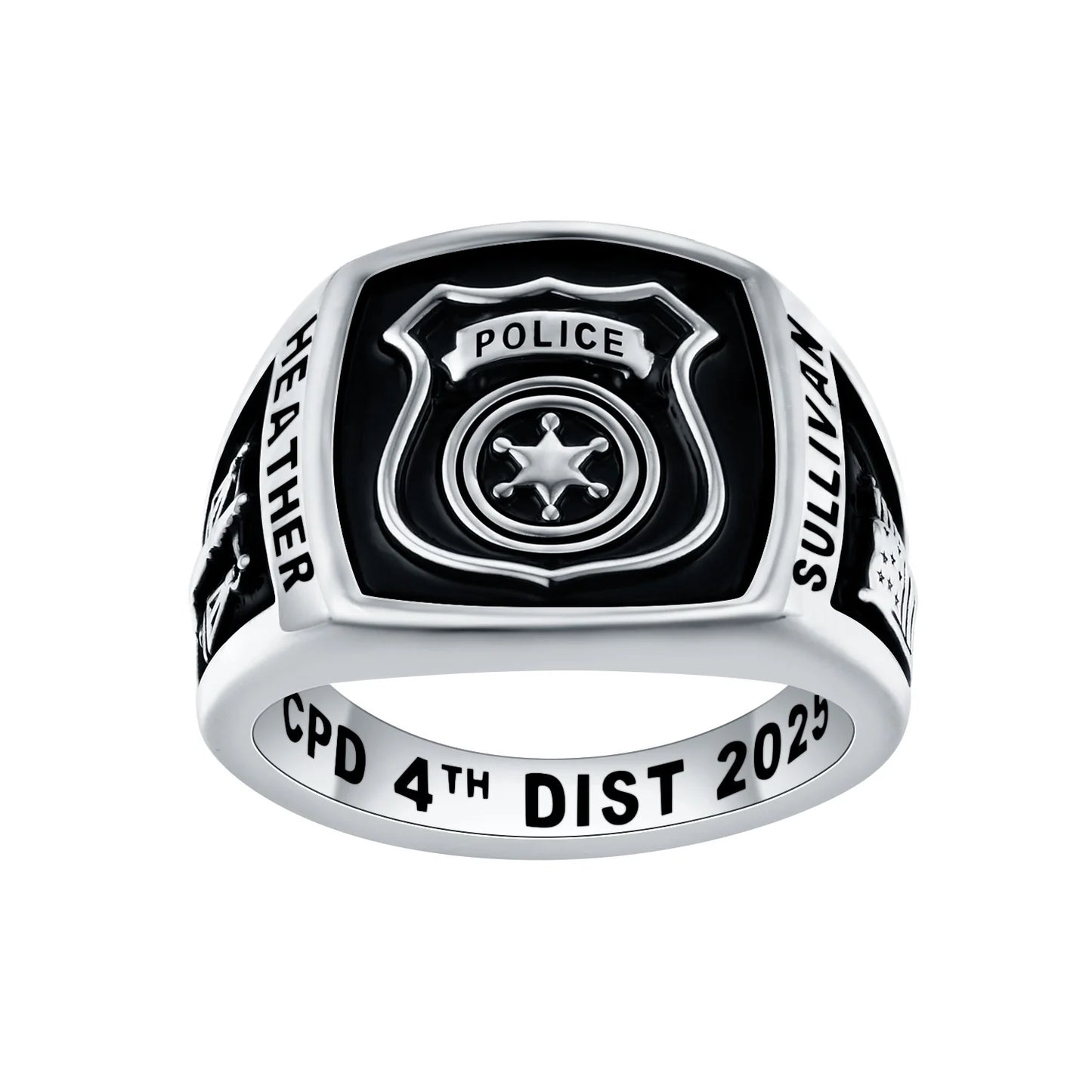 Women's Sterling Silver Police First Responder Ring