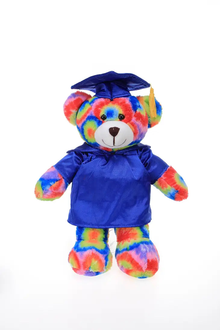 11" Tye Dye Graduation Bear