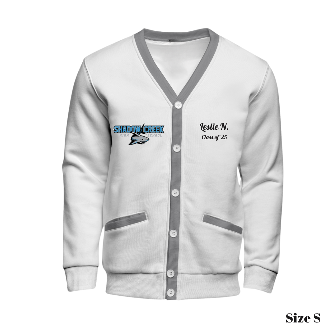 White/Gray SC Logo Cardigan