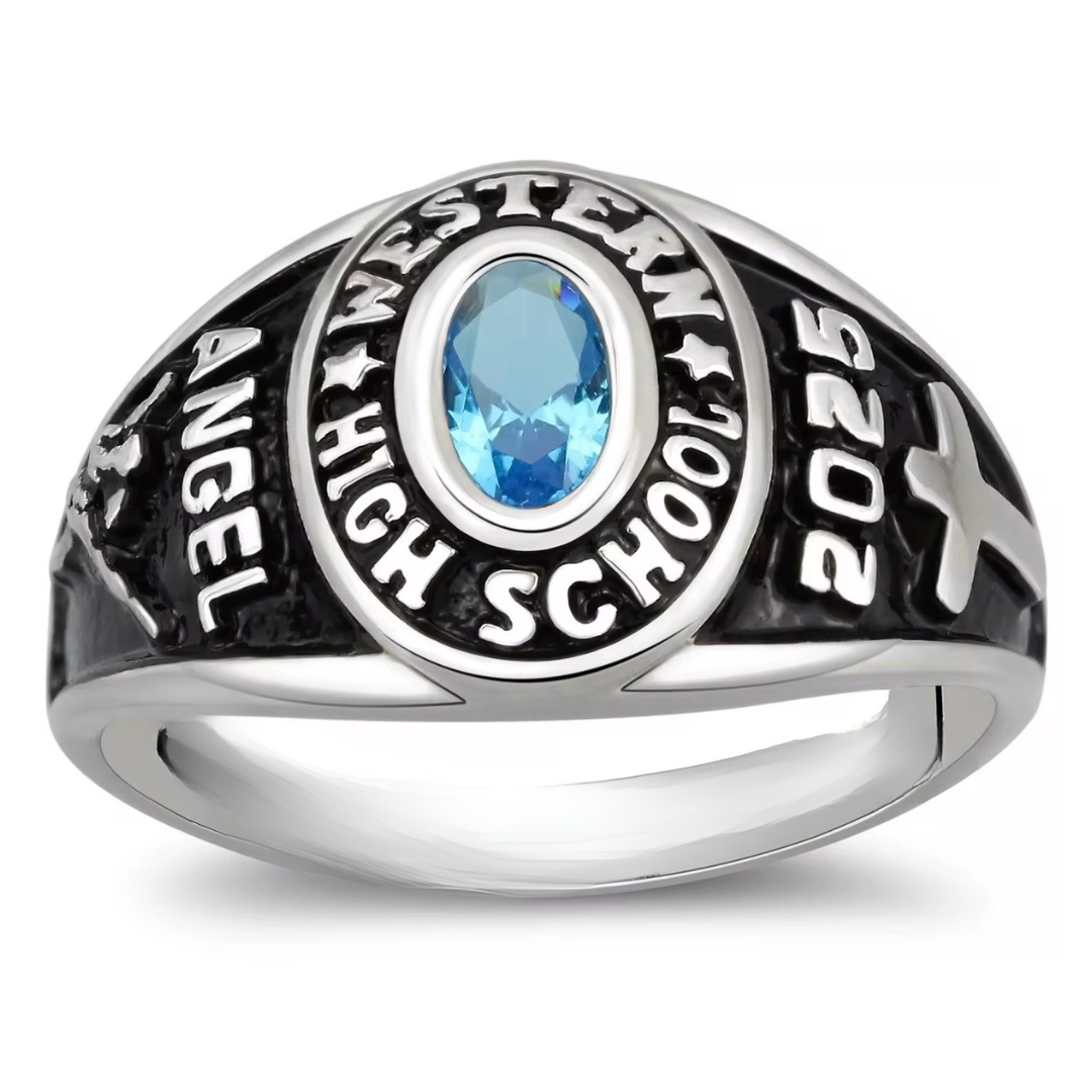 Sterling Silver Ladies Traditional Class Ring