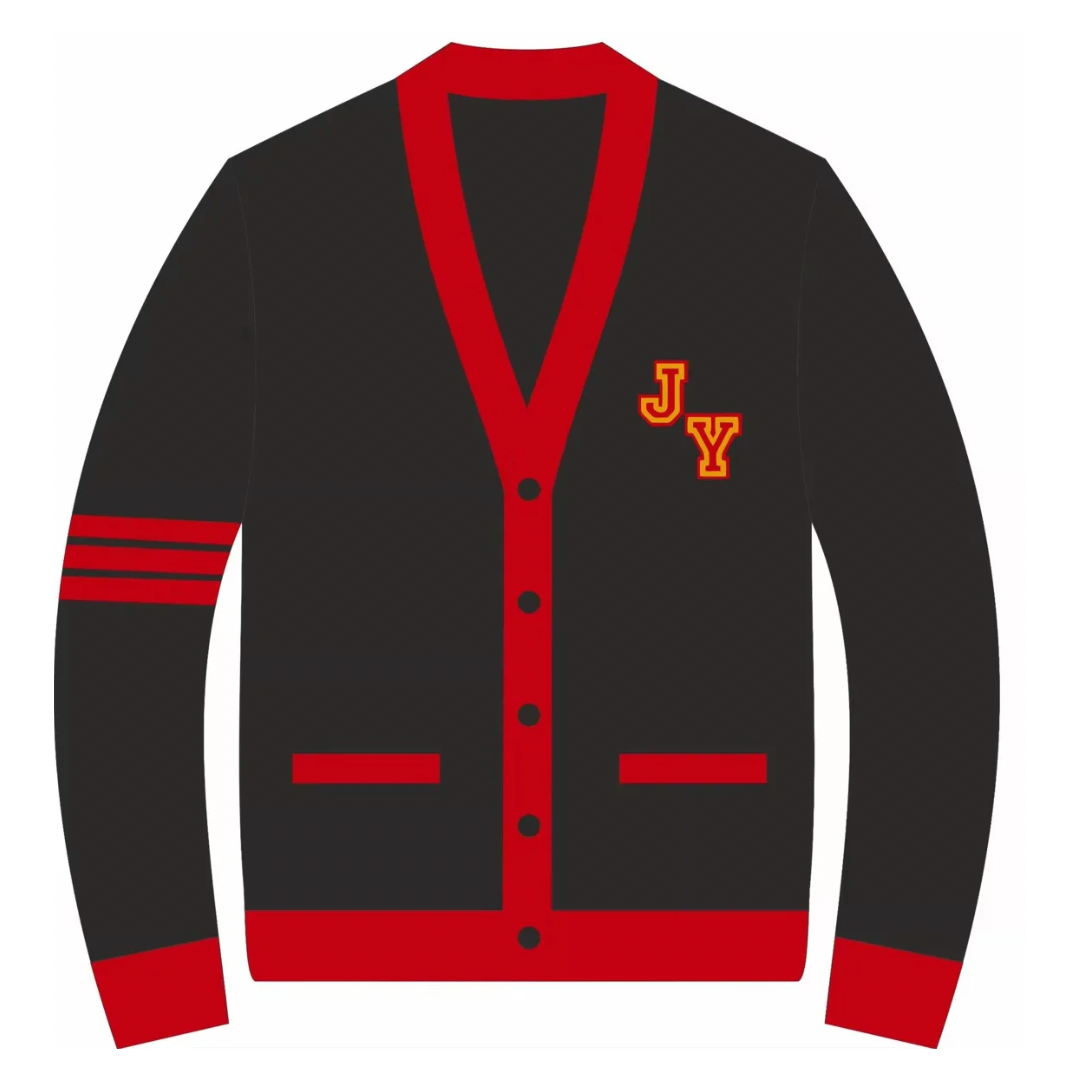 3 Stripe Black/Red Yates Cardigan