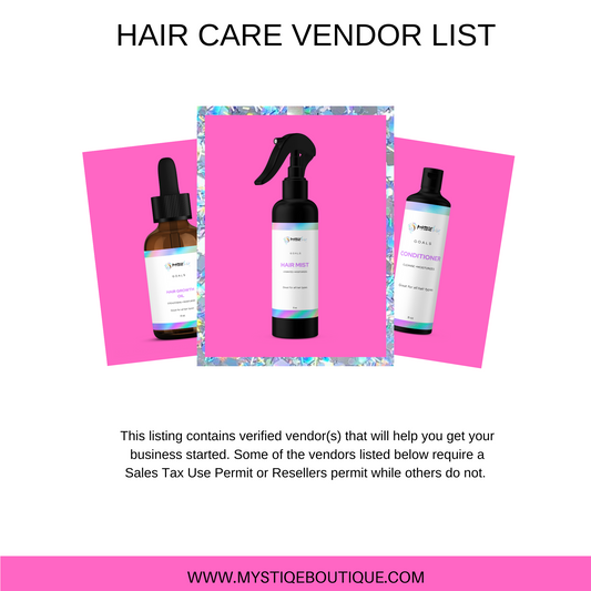 Hair Care Vendor List