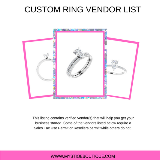 Custom Ring Vendor List