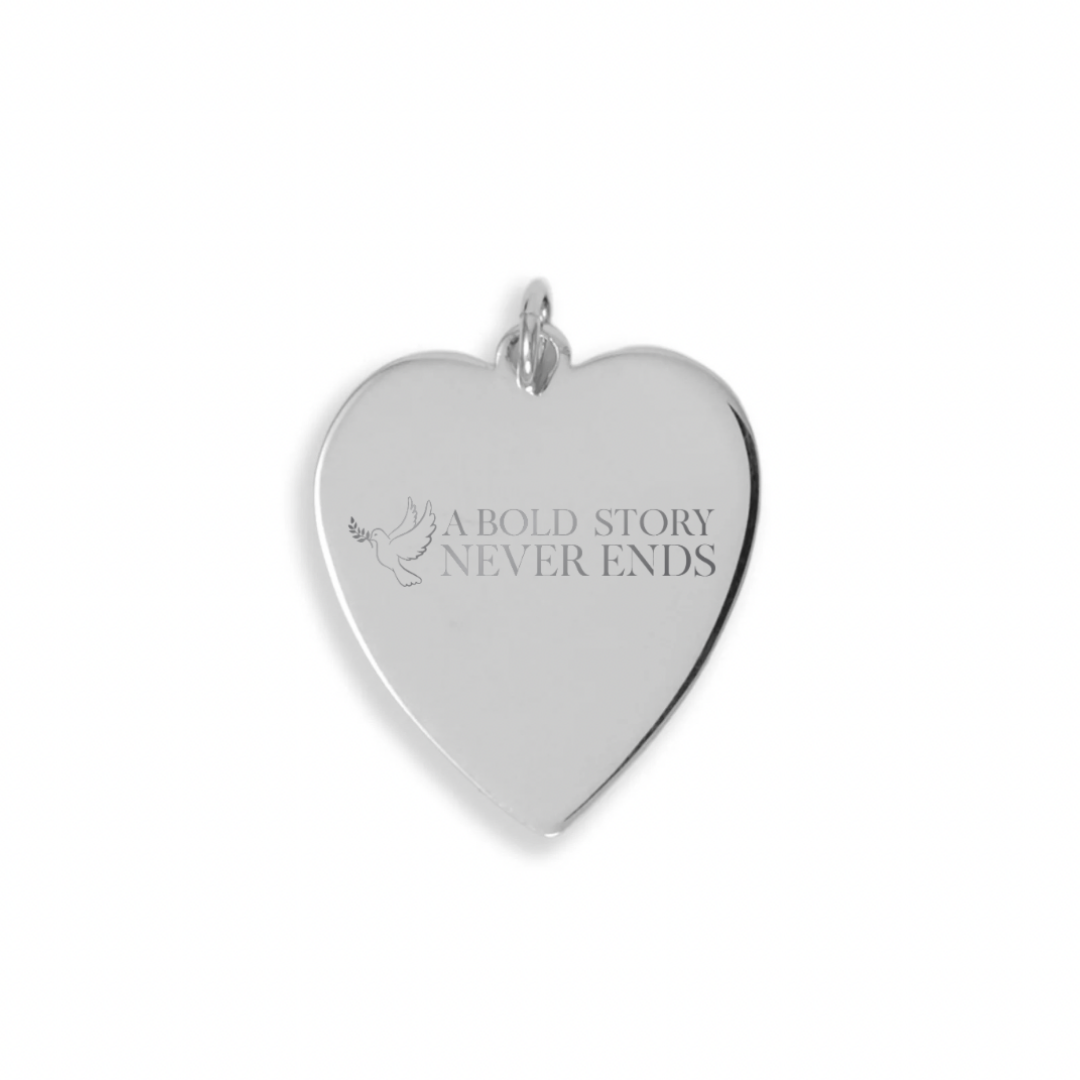 A Bold Story Never Ends Heart Charm