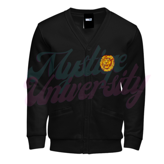 Red and Gold Yates Lion Alumni Cardigan