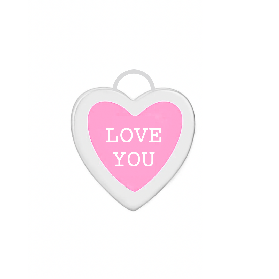 “Love You” Conversation Heart Disc Charm