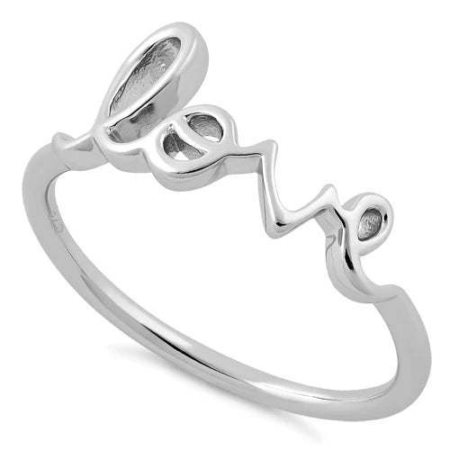 Sterling Silver Script Love Ring