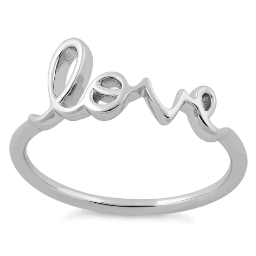 Sterling Silver Script Love Ring