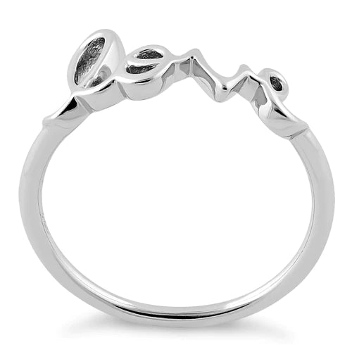 Sterling Silver Script Love Ring