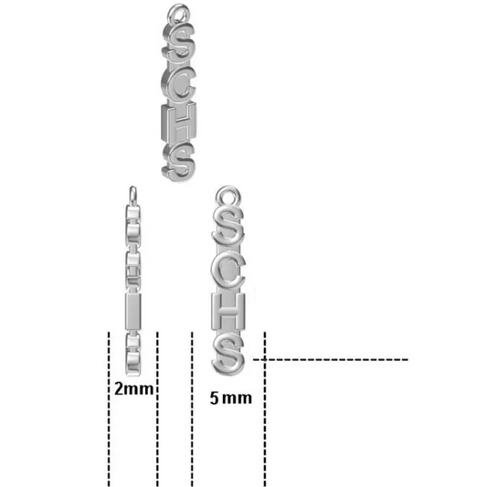 Custom High School Abbreviation Charm