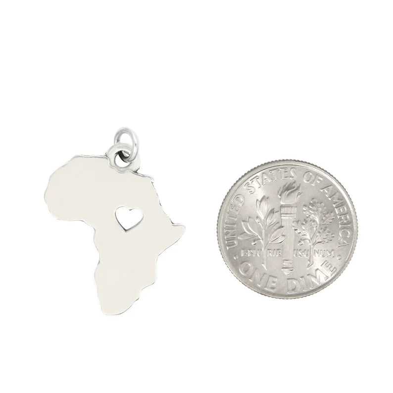 Africa w/Heart Charm