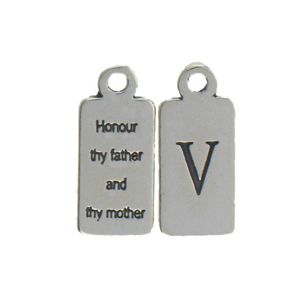 Ten Commandments Charm “V”