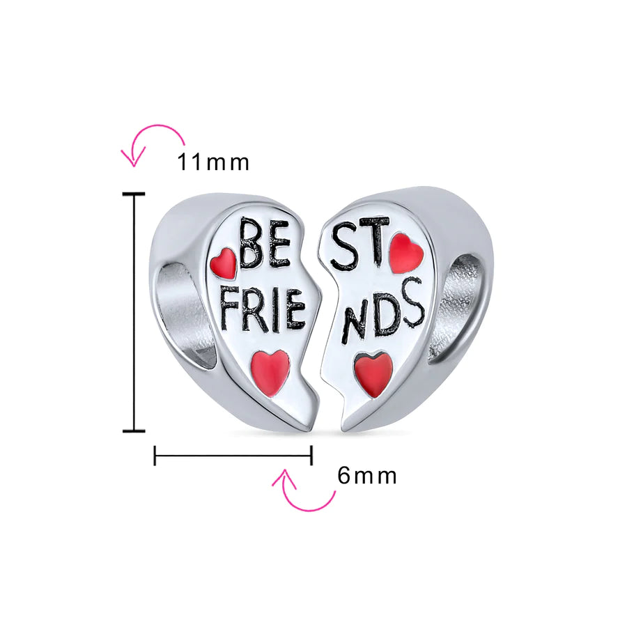 Best Friend Puzzle Two Piece Split Bead Charm