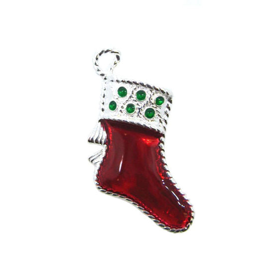 Enamel Christmas Stocking Charm