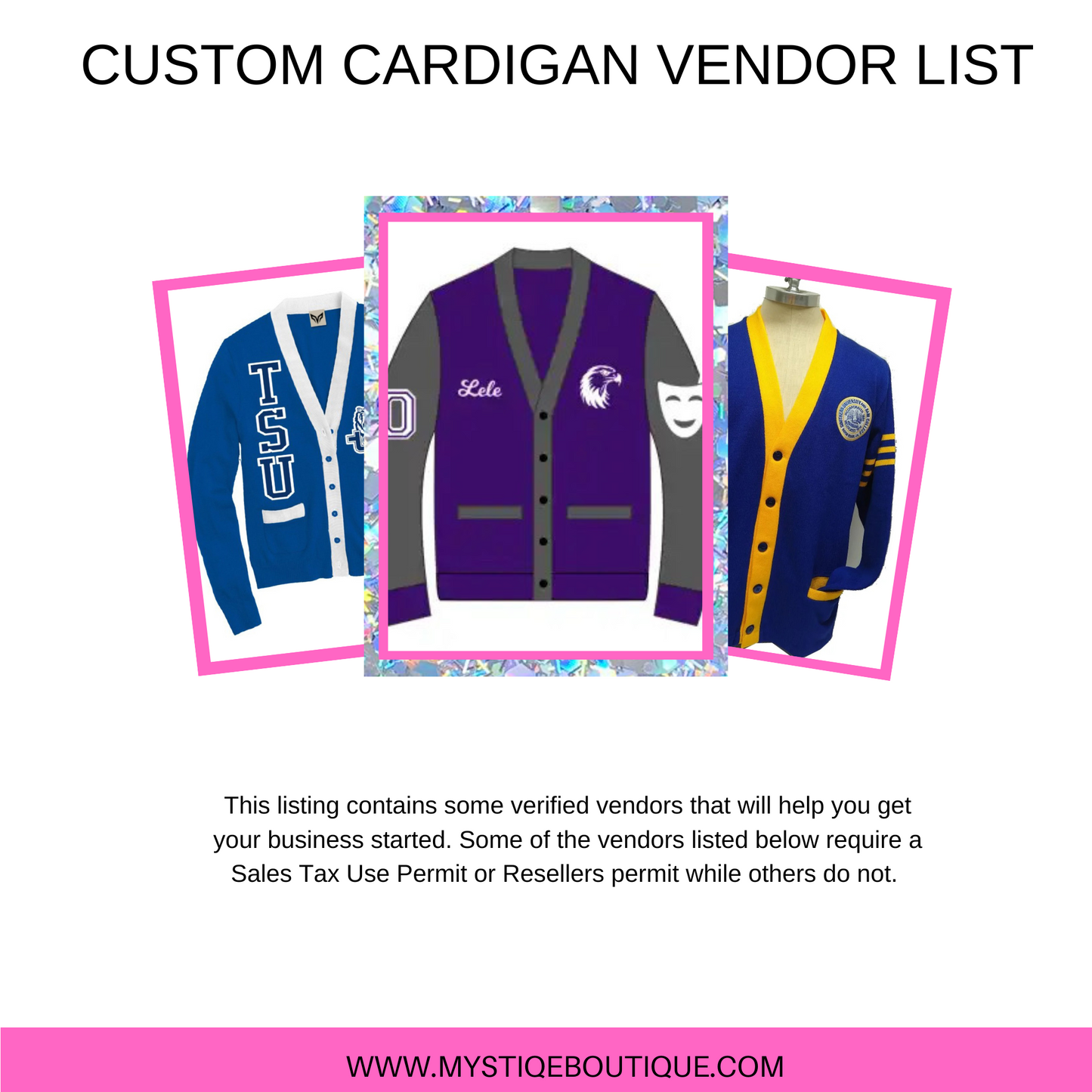 Custom Cardigan Vendor List