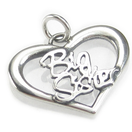 Big Sis Heart Shaped Charm