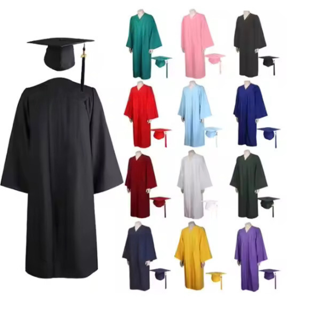 Maroon Matte Graduation Gown w/Cap