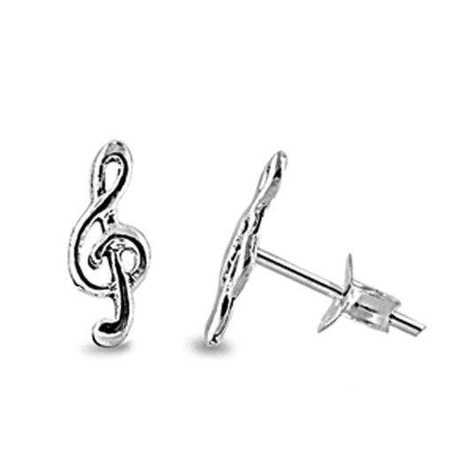 Treble Clef Stud Earrings