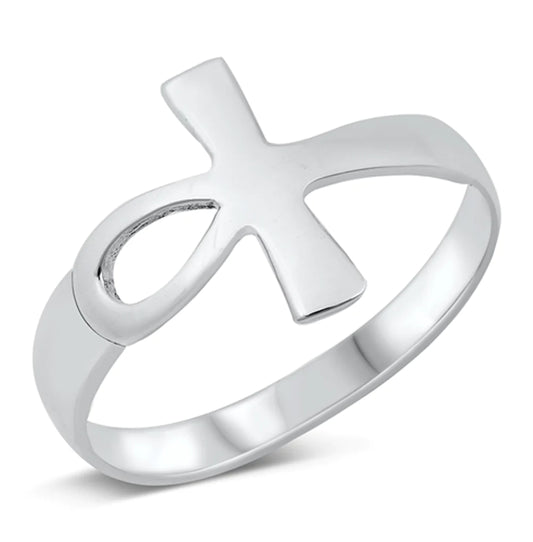 Sideways Ankh Ring