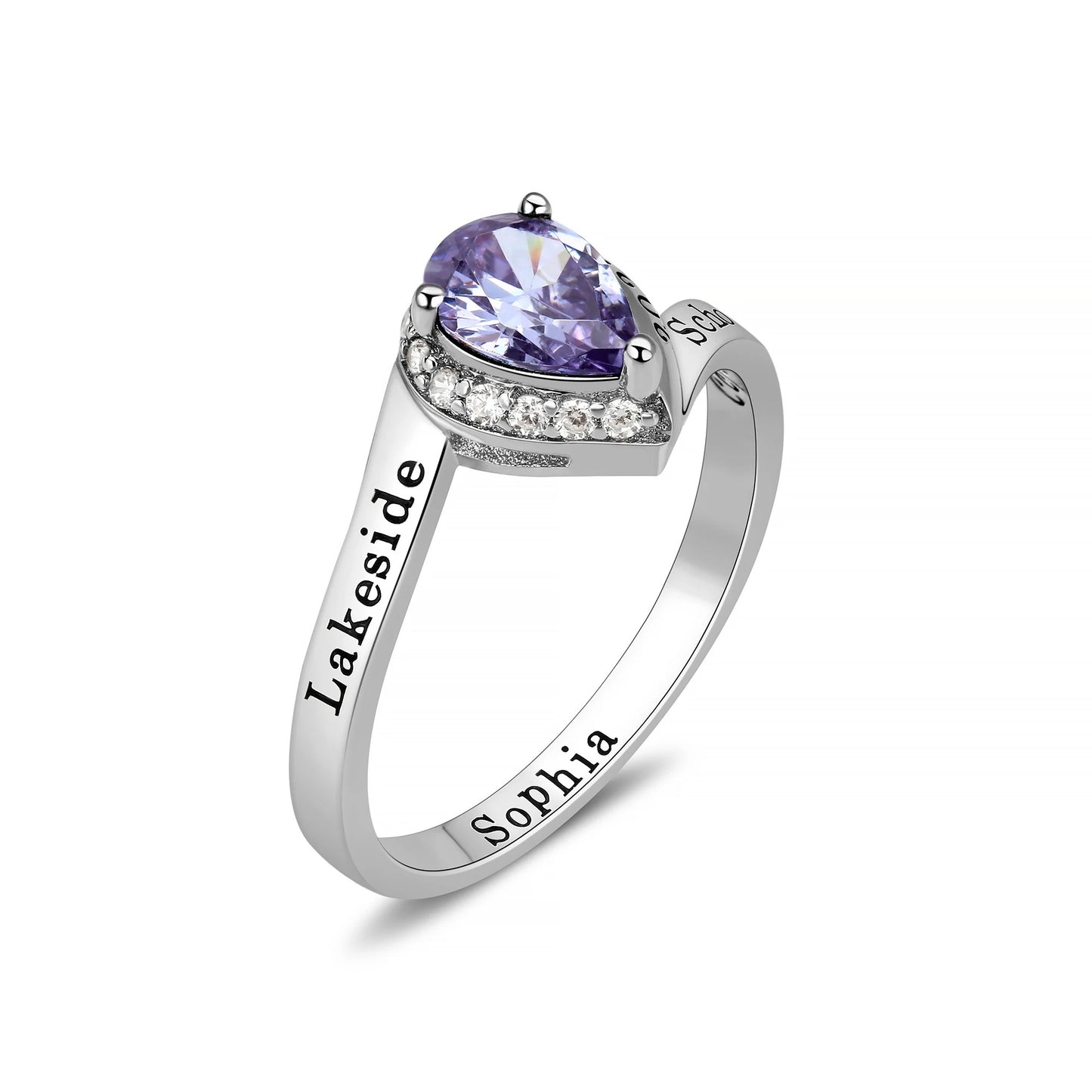 Promo Crystal Tear Drop Class Ring