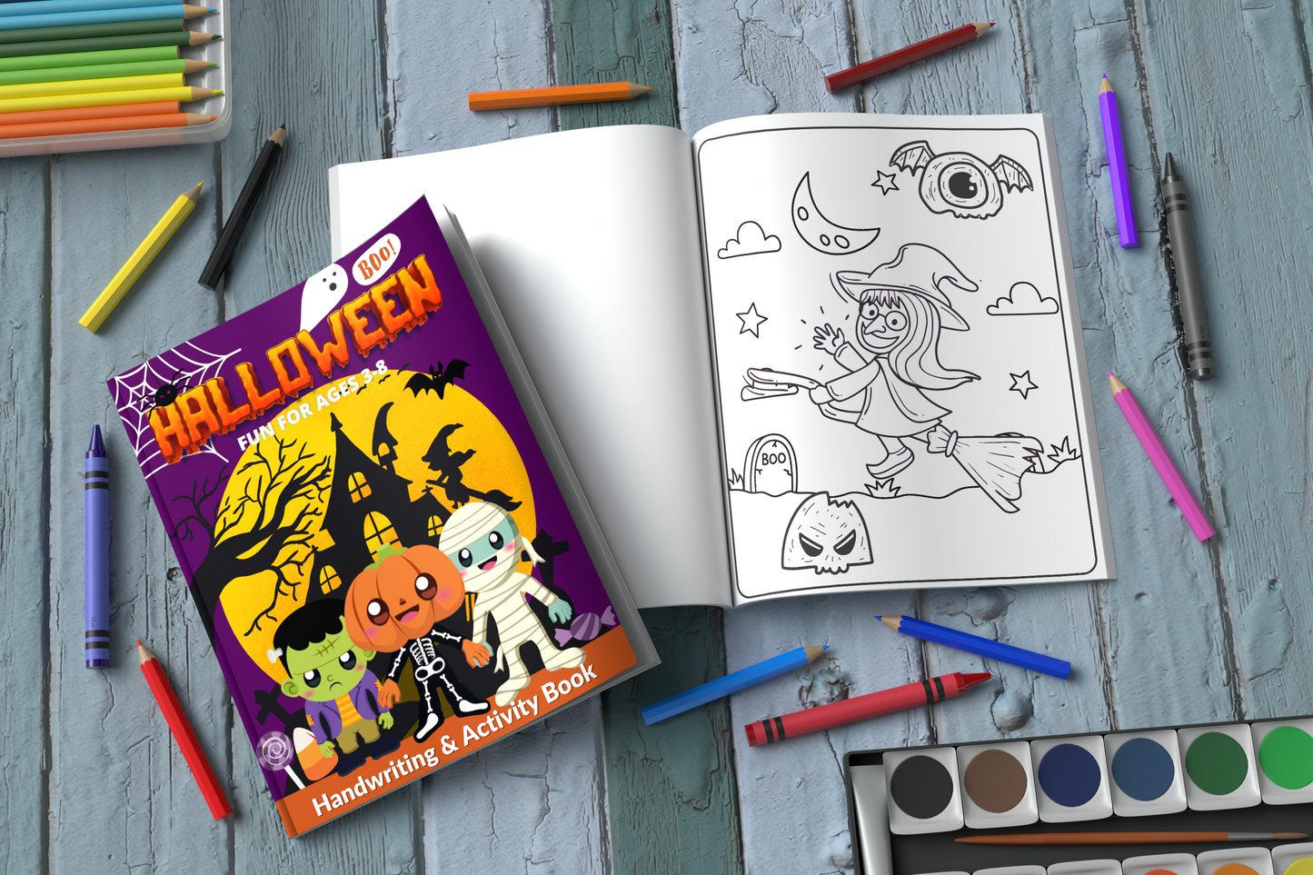 Custom Activity/Coloring Book Cover Mockup