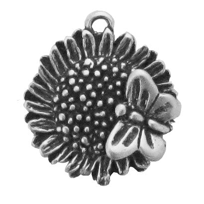 Sunflower & Butterfly Charm Pendant