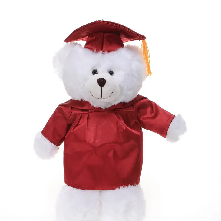 11" White Graduation Bear